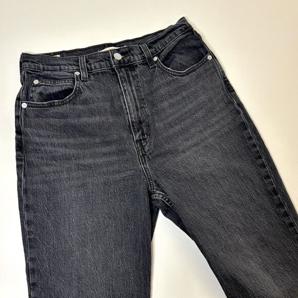 Levis Premium‎ 70s High Rise Flare Denim Jeans Black Women's 30W 32L Boho Y2K - Picture 2 of 13